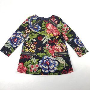 Pippa & Julie Girls Navy Floral Dress Quilted EUC